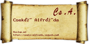 Csekő Alfréda névjegykártya